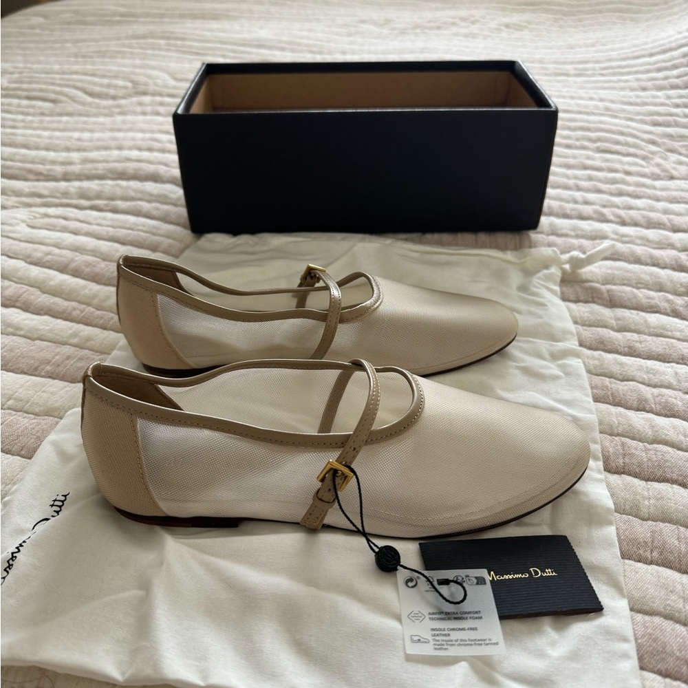 Massimo Dutti Mesh Ballet Flats